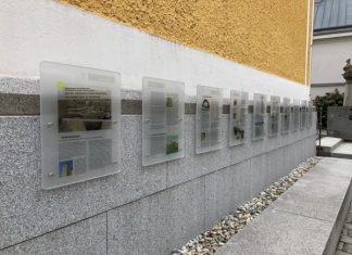 Informationstafeln über Ausgrabungen