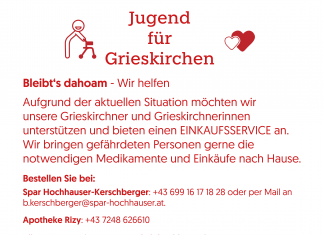 Einkaufservice „Jugend für Grieskirchen“