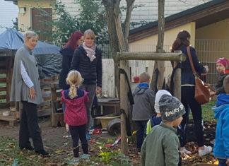 Baumpflanzaktion im Kindergarten